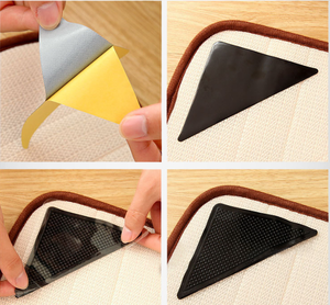 4pcs Reusable Self-<b>adhesive</b> Waterproof Rug <b>Pad</b> Anti-Slip Washable Double-Sided <b>Adhesive</b> Mats for Corners Sides Hardwood Floors - Product Image 6