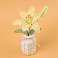 MICHENG Fleurs artificielles en laine multicolores au crochet en forme de lys, décoration pour la maison et le bureau, toucher réel, longue durée de vie, cadeaux de remise de diplôme