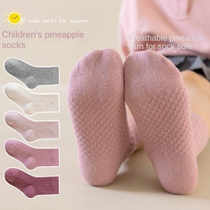 Autunno nuovo modello di ananas ragazze calze ad alta elasticità tinta unita per bambini a maglia equipaggio alto all'ingrosso - Product Image 4