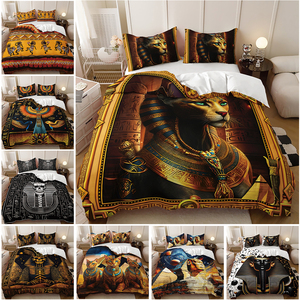 Juego de Ropa de Cama con Diseño de Ley Antigua Egipcia, Funda Nórdica Premium con Escultura, Juego de 3 Piezas - Product Image 3