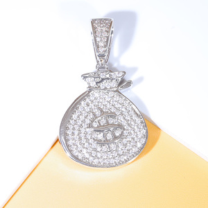 Pendentif rond en stock, diamant moissanite VVS, certificat GRA, plaqué or, argent sterling 925, passe le test du diamant, cadeau unisexe - Product Image 4