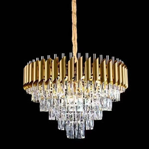 Nuovo lampadario in cristallo di lusso moderno con finitura in oro per decorazioni di medie dimensioni - Product Image 4