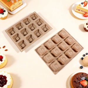 12-Compartment Stacked Round and Square Cake <b>Baking</b> <b>Silicone</b> Mold for DIY Decoration Molding - Product Image 4