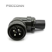 Connecteur circulaire industriel fileté PSCCONN MS5015 Série MS3108A 32-17P, prise d'extension à angle droit, 4 broches mâle