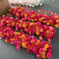 J-FR054 Guirlande de fleurs artificielles en soie, lavande, bleu, rose, pour allée de mariage, chemin de table en fausses fleurs