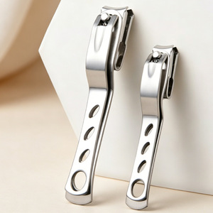 Long-handled stainless steel nail clippers with hollowed-out handle design, high-end household pedicure and manicure clippers. - Product Image 1
