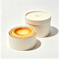 Caja de Cartón Cilíndrica Personalizada para Alimentos, Envase para Pastel de Queso, Tubo de Papel Kraft para Empacar Pasteles y Postres con Logotipo