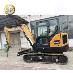 Nouvelle pelle hydraulique SANY SY60C G4 avec lame de bulldozer et brise-roche hydraulique |   Mini pelle sur chenilles 6 tonnes SY60 certifiée CE pour la construction - Product Image 1