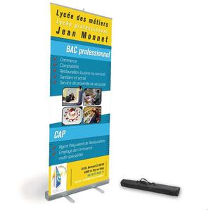 hot China portable retractable roll up banner stand display wide base mini table top digital a3 80x200 85x200 luxury advertising