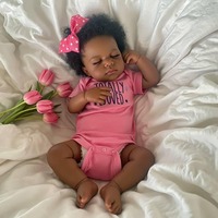 Poupée Reborn Afro-Américaine Noire de 20 Pouces, Peau Foncée Réaliste, Nouveau-né, Bébé, Peinte à la Main, Réaliste, Cadeau de Collection