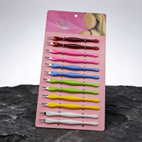 Kit de 12 polissoirs à ongles en plastique, avec tête de spatule, coupe-cuticules, éliminateur de callosités et repousse-cuticules pour manucure et nail art