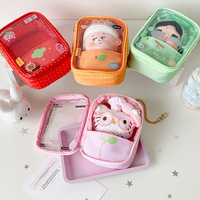 Sac de poussette 3D transparent en PVC INS10cm15CM personnalisé, motif dessin animé mignon, sac de rangement pour poupée fruit, sac pendentif pour étudiant