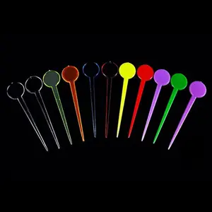 450pcs 8.3cm Custom logo Mini Disposable Round Clear Colorful Plastic Fork Fruit Stick For Restaurant Hotel Home Kitchen Use