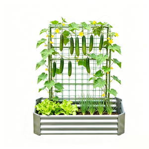 Modern Aluminum <b>Garden</b> Trellis Enclosure Rectangle Shape Galvanized Steel <b>Raised</b> <b>Bed</b> Plant Fence Outdoor Easily Assembled - Product Image 2