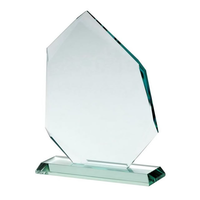 Trophée en verre cristal de jade blanc Pujiang avec logo personnalisé imprimé UV et gravure pour événements