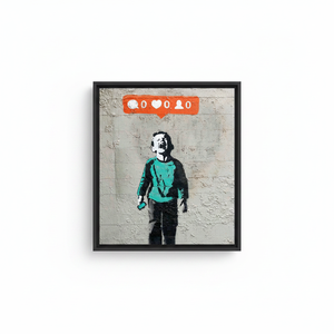 Flat Printed Canvas: Banksy's Unique Graffiti Street Art Print,<b>BLACK</b> <b>FRAMED</b> CANVAS - Product Image 2