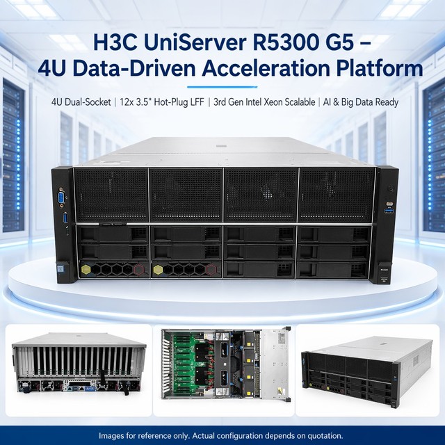 Original H3C R5300 G5 8 Card Gpu Server Deep Learning Artificial Intelligence Ai Cloud Computing 4U Rack Server