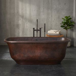 Indian Home Crafts CH-977 Freestanding Copper Oval Bathtub Antique Brown Skirted Design Eco-Friendly Durable Handcrafted Tub - Product Image 6