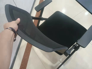 Muebles para sala de reuniones, almohadilla de escritura de aluminio y plástico apilable, silla de entrenamiento plegable con ruedas - Product Image 2