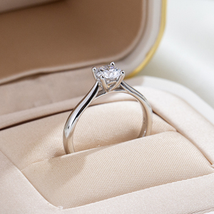 Messi Jewelry MSR-2092 925 <b>Silver</b> Round Shape Lab Grown Diamond <b>Ring</b> <b>Solitaire</b> Engagement <b>Ring</b> - Product Image 4