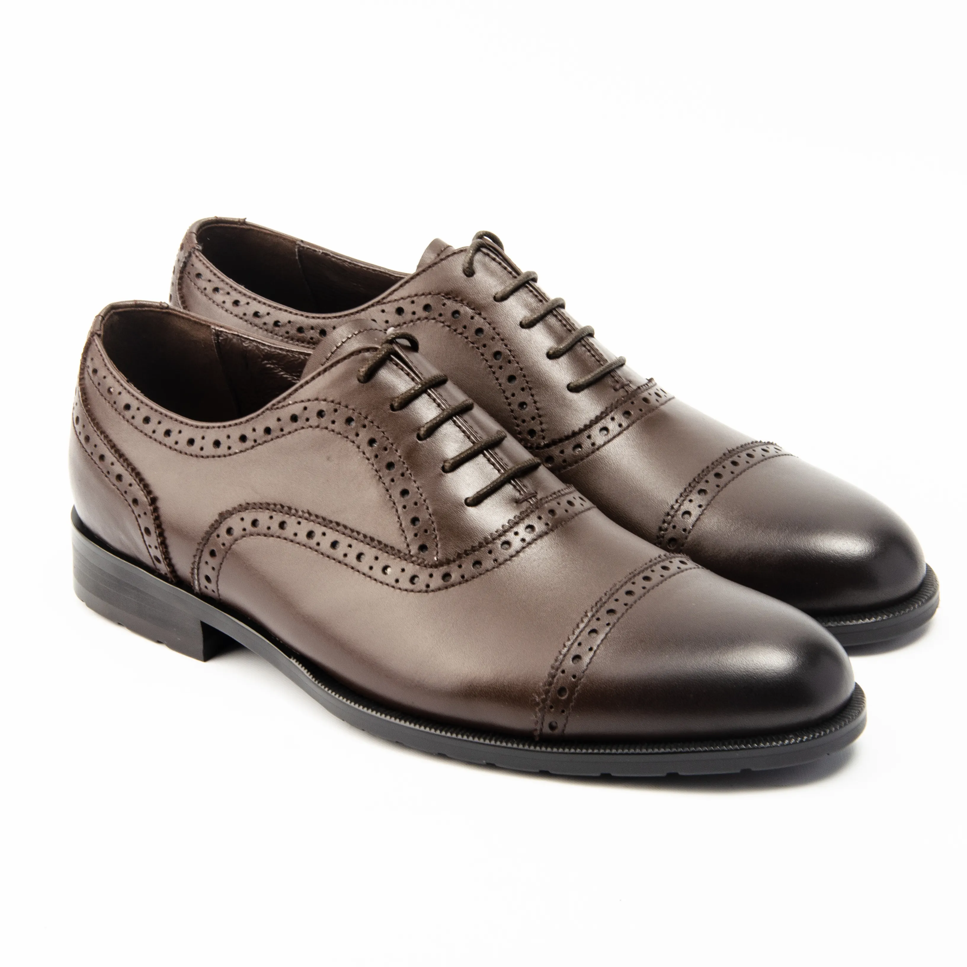 High Quality Brown Oxford Lace Up Formal Genuine Leather Business Office Mens Dress Leather Shoes For Men