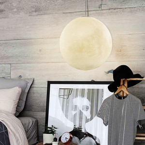 Blanc chaud globe lune suspension fibre de verre boule ronde lustre de chevet Bar Restaurant - Product Image 3