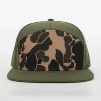 Logo personnalisé en gros 7 panneau imperméable chapeau Snap Back perforé plat camouflage profonde couronne Baseball Snapback casquettes chapeau Laser Cut chapeaux