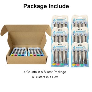 <span class=keywords><strong>Testine</strong></span> di Ricambio YBK per <span class=keywords><strong>Spazzolino</strong></span> Elettrico, Design Brevettato USA/UE, Setole Angolate Intrecciate per Rimozione Profonda della Placca, Confezione da 24 - Product Image 4