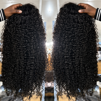 Perruques en cheveux humains bruts cambodgiens à cuticules alignées, ondulation Water Wave, avec dentelle frontale HD 13x4, sans colle, bouclées, pour revendeurs