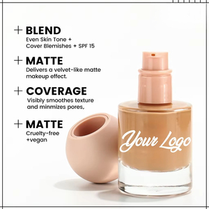 Fond de teint liquide waterproof de haute qualité, longue tenue et formule douce, poudre de fond de teint liquide qui ne se transfère pas. - Product Image 3