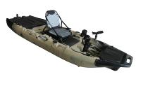 Kayak de pêche et de randonnée en eau vive VK 1 personne, système de propulsion à pédales, moteur détachable, en HDPE, écologique, durable et léger