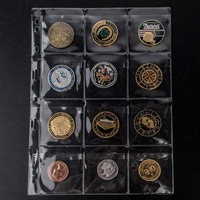 Pages de rangement transparentes à 12, 20, 30 ou 42 trous pour autocollants, timbres, badges, pièces de monnaie, pour albums de pièces de monnaie
