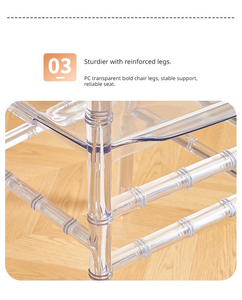 Silla Chiavari <span class=keywords><strong>de</strong></span> Resina <span class=keywords><strong>de</strong></span> Cristal a <span class=keywords><strong>Precio</strong></span> <span class=keywords><strong>de</strong></span> Fábrica, Silla Acrílica Transparente con Protección UV para Eventos al Aire Libre y Alquiler para Fiestas - Product Image 5