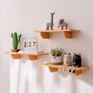 Solid Wood <b>Wall</b> <b>Mounted</b> <b>Shelf</b> Floating Display Rack For Bedroom Storage And Decoration With Perpetual Calendar - Product Image 1