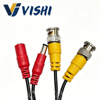Câble de caméra Vishi BNC DC 2-en-1 OD2.8 15m, câble vidéo analogique HD AHD intégré pour la surveillance CCTV