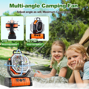 20000mAh Pin Cắm trại Có thể sạc lại quạt ngoài trời với Đèn lồng Led 360 ° treo móc bàn <span class=keywords><strong>fan</strong></span> hâm mộ cho du lịch, lều, câu cá, bãi biển - Product Image 4