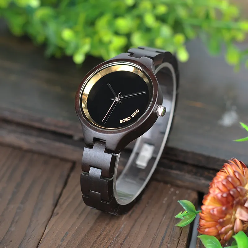 Usine Meilleur Service Bas Prix Logo Personnalisé Intelligent Plongeur Montre En Bois Verre Mince Femmes Montres pour Filles personnalisé montre femmes