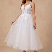 Robe de mariée pour la mariée, robe de bal en dentelle avec appliques, sans manches, robe de mariée personnalisée en satin ivoire pour cérémonie religieuse