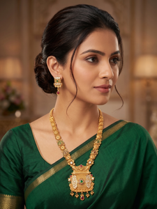 DIVYORO Elegant Ornate Bloom Gold <b>Statement</b> <b>Necklace</b> Set Traditional Gold Plated Jewelry for Women Wedding Festival Party Wear - Product Image 4