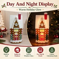 Décoration de maison de village de Noël avec éclairage intérieur LED pour jardin, pelouse et événements
