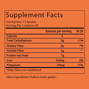 Suplemento de Cáscara de Psyllium Diario, Venta Caliente OEM/ODM, Suplemento de Fibra 3 en 1 para la Salud Digestiva, 300 Cápsulas - Product Image 2