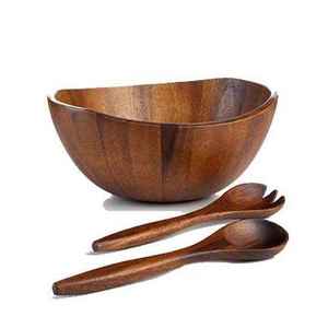 Tazón de Madera Biodegradable Ecológico para Servir, Ideal para Decoración de Mesa en Hogar u Hotel, para Ensaladas/Frutas/Sopa/Arroz, Apto para Lavavajillas - Product Image 3