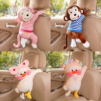 Boîte à mouchoirs en cuir pour voiture, design créatif pour accoudoir, motif dessin animé, tendance, à suspendre, pour siège arrière, décoration intérieure de voiture