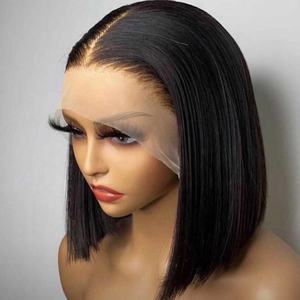 Clj gros <span class=keywords><strong>Cheveux</strong></span> brut vierge 100% <span class=keywords><strong>cheveux</strong></span> humains dentelle fermeture brésilien noir Grade 10 A 13X4 droite Bobo perruques pour tresse - Product Image 2