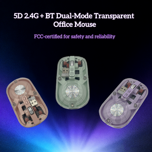Tùy chỉnh thiết kế độc đáo có thể điều chỉnh DPI yên tĩnh bấm vào <span class=keywords><strong>5D</strong></span> sạc trong suốt 2.4G BT 2 chế độ chuột không dây cho văn phòng PC - Product Image 2