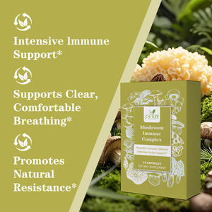 高品质天然蘑菇免疫复合物胶囊锌与维生素C蘑菇补充剂可增强能量和注意力，适合成人 - Product Image 3