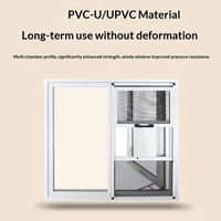 Ventanas Corredizas de Vidrio Templado UPVC Resistentes a Huracanes, con Pantalla Plegable y Diseño Moderno para Hoteles, Aislamiento Térmico