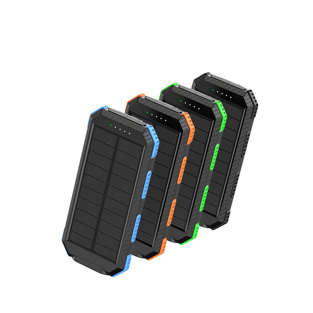 QSF Waterproof Wireless Solar Power Bank 10000mAh 20W Fast Charging LED Display Ultra Slim Camping Outdoor Backup Battery Dual