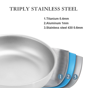 Tianxing Lfgb Titan Tinh Khiết 20-30Cm Triply Thép Không Gỉ Đồ Nấu Nướng Chảo Không Dính Chảo Titan <span class=keywords><strong>Pan</strong></span> Bộ - Product Image 3