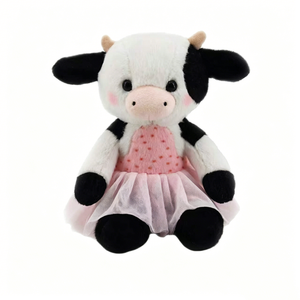 Peluche de vaca personalizado, peluche de vaca bailarina, peluche de vaca con tutú, peluche de vaca en blanco y negro, juguete de peluche de animal de granja - Product Image 1